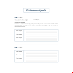 Effective Conference Agenda Format - Get Organized & Stay Focused example document template 