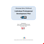 Individual Professional Development Plan example document template 