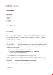 Data Entry Cover Letter Example