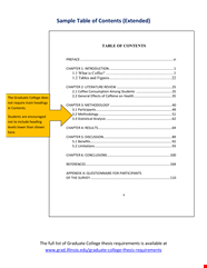 College Graduate Table Of Contents Template PDF