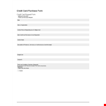 Credit Card Request Form Template example document template