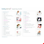 New Baby Hospital Bag Checklist example document template 