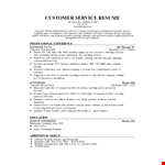 Create an Outstanding Customer Service Resume | Get Hired with 10+ Years of Experience example document template