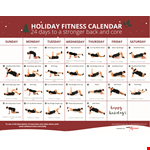 Holiday Fitness Calendar Template - Plan Your Festive Workout Schedule with Ease example document template