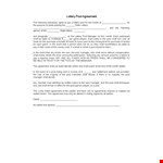 Legal Lottery Pool Agreement Template - Manager's Agreement for Lottery Pool example document template