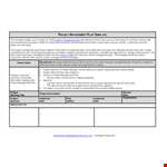 Streamline Your Project Management with Our Project Planning Template example document template