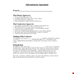 Secure Your Business with a Subcontractor Agreement | Free Template example document template 