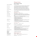 Store Manager Resume example document template