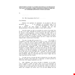 Employee Appointment Letter In Doc example document template