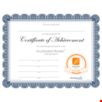 Customizable Certificate of Reading Achievement Template | Editable PDF Format example document template 