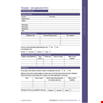 Printable Job Application Form example document template 