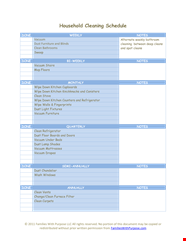 House Cleaning Schedule Template