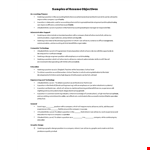 Generic Resume Objective Sample example document template