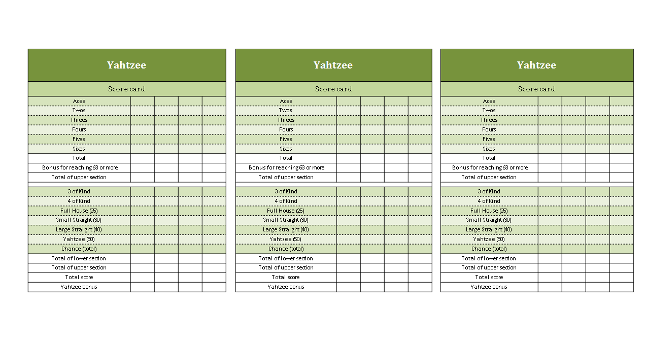 Free Printable Yahtzee Score Sheets - Track Your Score and Calculate ...