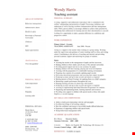 Teaching Assistant example document template