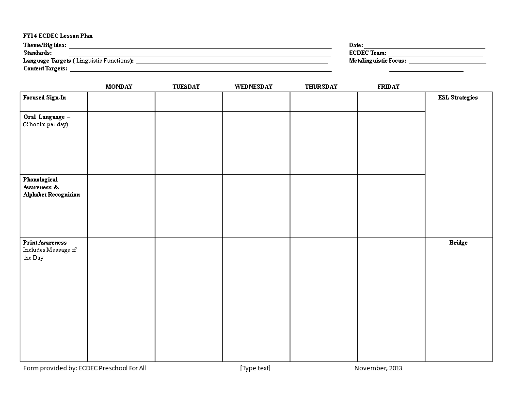 Lesson Plan Template