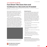 Easy-to-Use Fact Sheet Template for Streamlined Information Sharing example document template