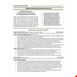 Human Resource Resume Example example document template