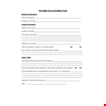 Employee Write Up Form and Policy | Incident Information example document template 