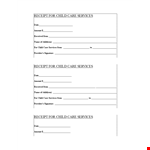 Child Care Receipt Template example document template