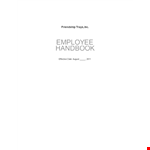 Customizable Employee Handbook Template - Streamline Company Policy & Empower Your Employees example document template 