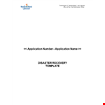 Effective Disaster Recovery Plan Template: Checklist, Services, and Application/System Recovery example document template