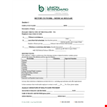 Return to Work Form - Employee | Please Complete | Restrictions example document template