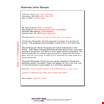 Sample Business Letter example document template