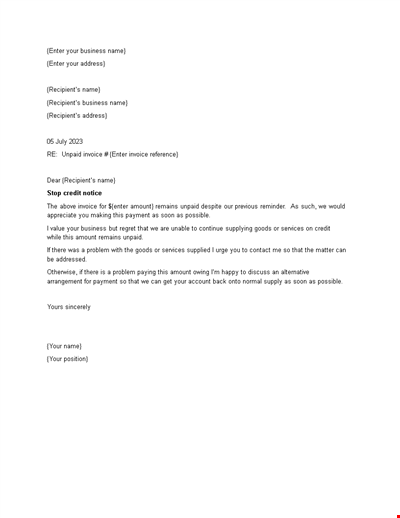 Formal Business Letter Format Example