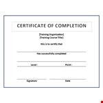 Create Custom Certificate of Completion | Certify Your Training Course example document template