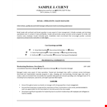 Retail Operations Manager Resume example document template 