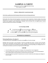 Retail Operations Manager Resume