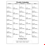 Free Weekly Schedule example document template