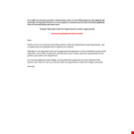 Internal Rejection example document template