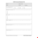 Effective Classroom Management Plan - Guideline Template example document template 