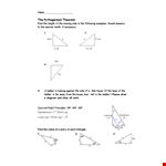 Pythagorean Theorem Finding Length example document template