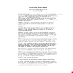 Purchase Agreement Template - Protect Your Assets example document template 