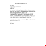 Nursing Student Application Letter example document template