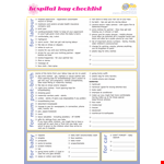 Essential Baby Hospital Checklist: Must-Have Items for Your Newborn's Arrival example document template