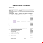 Evaluation Sheet Template example document template