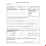 Schedule & Signature | Contract Amendment Form example document template