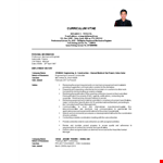 Sales Curriculum Vitae - Project Company Equipment System Philippines example document template