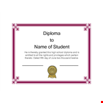 Custom Diploma Templates - Design Your Own Diploma - Get Started Today example document template