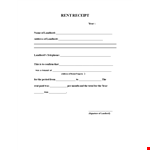 Get your Rent Receipt | Receipt for Landlord example document template