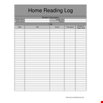 Track Your Reading Progress with Our Free Reading Log Template for Students example document template