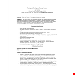 Training And Development Manager Resume example document template