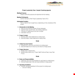 Project Agenda Sample example document template