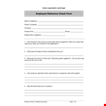 Employment Reference Verification Form example document template