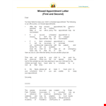 Missed Appointment Letter example document template 