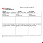 Infant Toddler Progress Report example document template